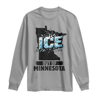 Ice Out of Minnesota Long Sleeve Shirt MN State Map Abolish Ice Protest