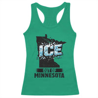 Ice Out of Minnesota Racerback Tank Top MN State Map Abolish Ice Protest