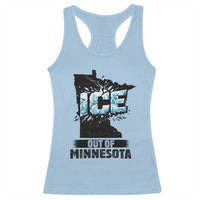 Ice Out of Minnesota Racerback Tank Top MN State Map Abolish Ice Protest
