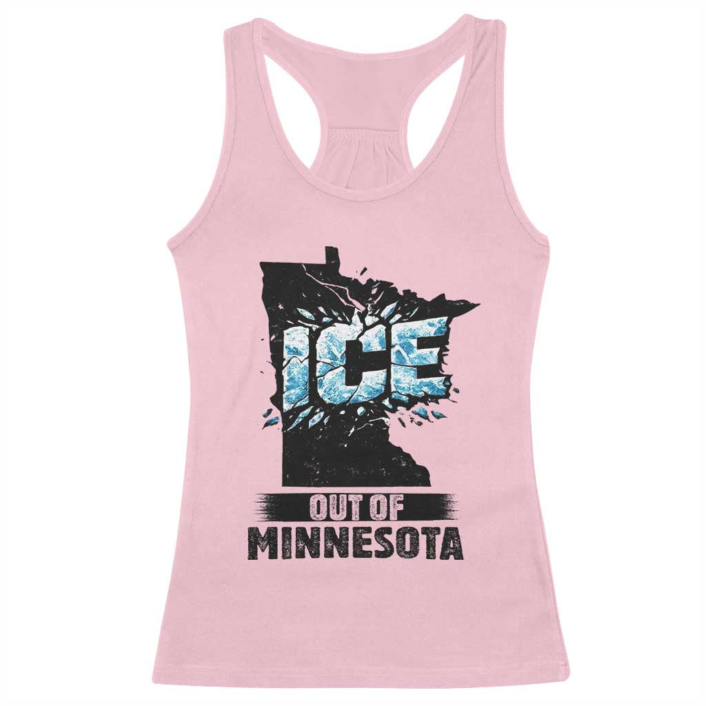 Ice Out of Minnesota Racerback Tank Top MN State Map Abolish Ice Protest