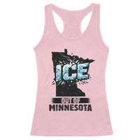 Ice Out of Minnesota Racerback Tank Top MN State Map Abolish Ice Protest