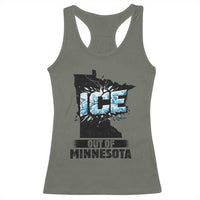 Ice Out of Minnesota Racerback Tank Top MN State Map Abolish Ice Protest