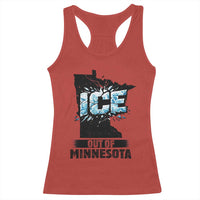 Ice Out of Minnesota Racerback Tank Top MN State Map Abolish Ice Protest