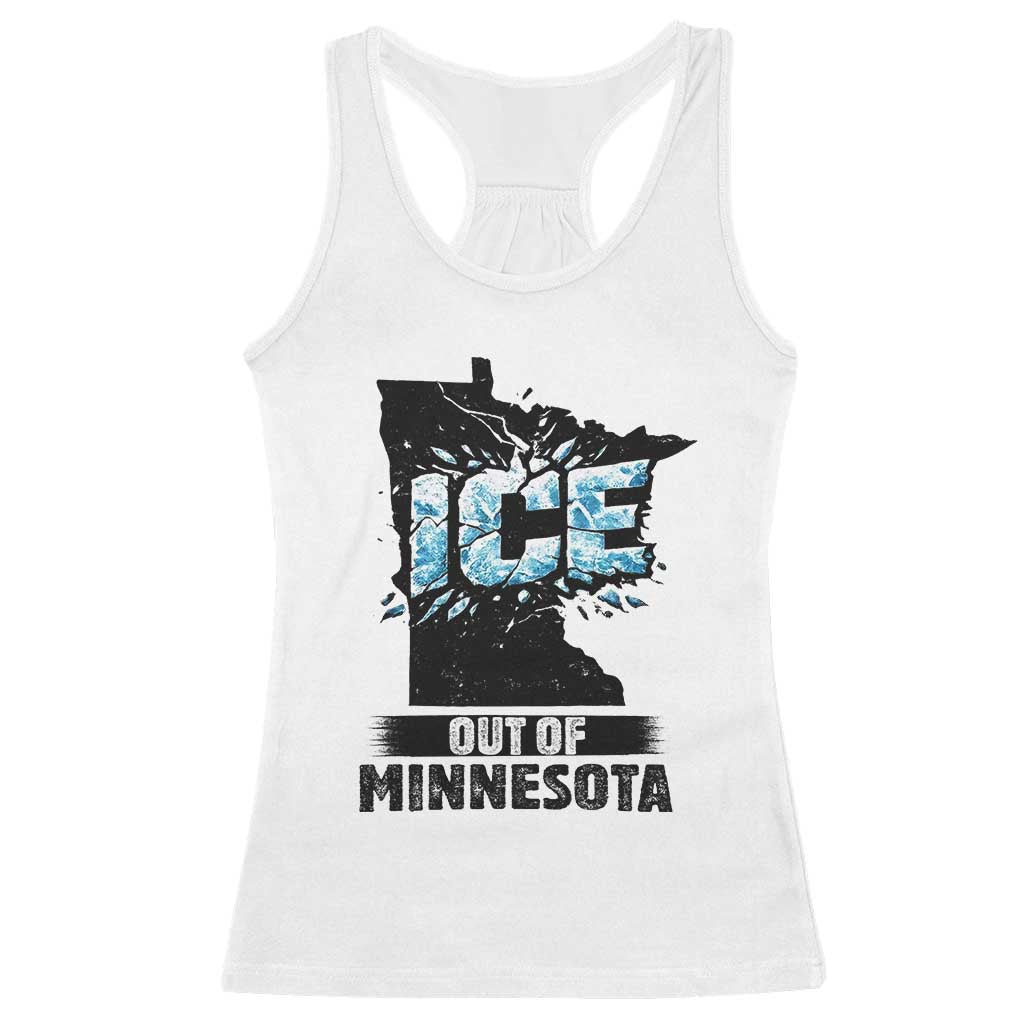 Ice Out of Minnesota Racerback Tank Top MN State Map Abolish Ice Protest