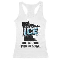 Ice Out of Minnesota Racerback Tank Top MN State Map Abolish Ice Protest