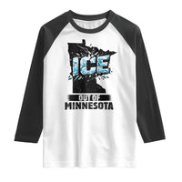 Ice Out of Minnesota Raglan Shirt MN State Map Abolish Ice Protest