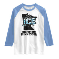 Ice Out of Minnesota Raglan Shirt MN State Map Abolish Ice Protest