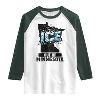 Ice Out of Minnesota Raglan Shirt MN State Map Abolish Ice Protest