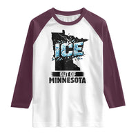 Ice Out of Minnesota Raglan Shirt MN State Map Abolish Ice Protest
