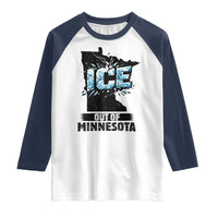 Ice Out of Minnesota Raglan Shirt MN State Map Abolish Ice Protest
