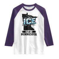 Ice Out of Minnesota Raglan Shirt MN State Map Abolish Ice Protest