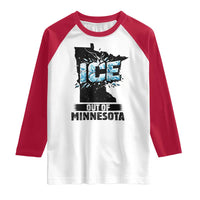 Ice Out of Minnesota Raglan Shirt MN State Map Abolish Ice Protest