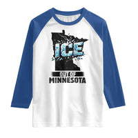Ice Out of Minnesota Raglan Shirt MN State Map Abolish Ice Protest