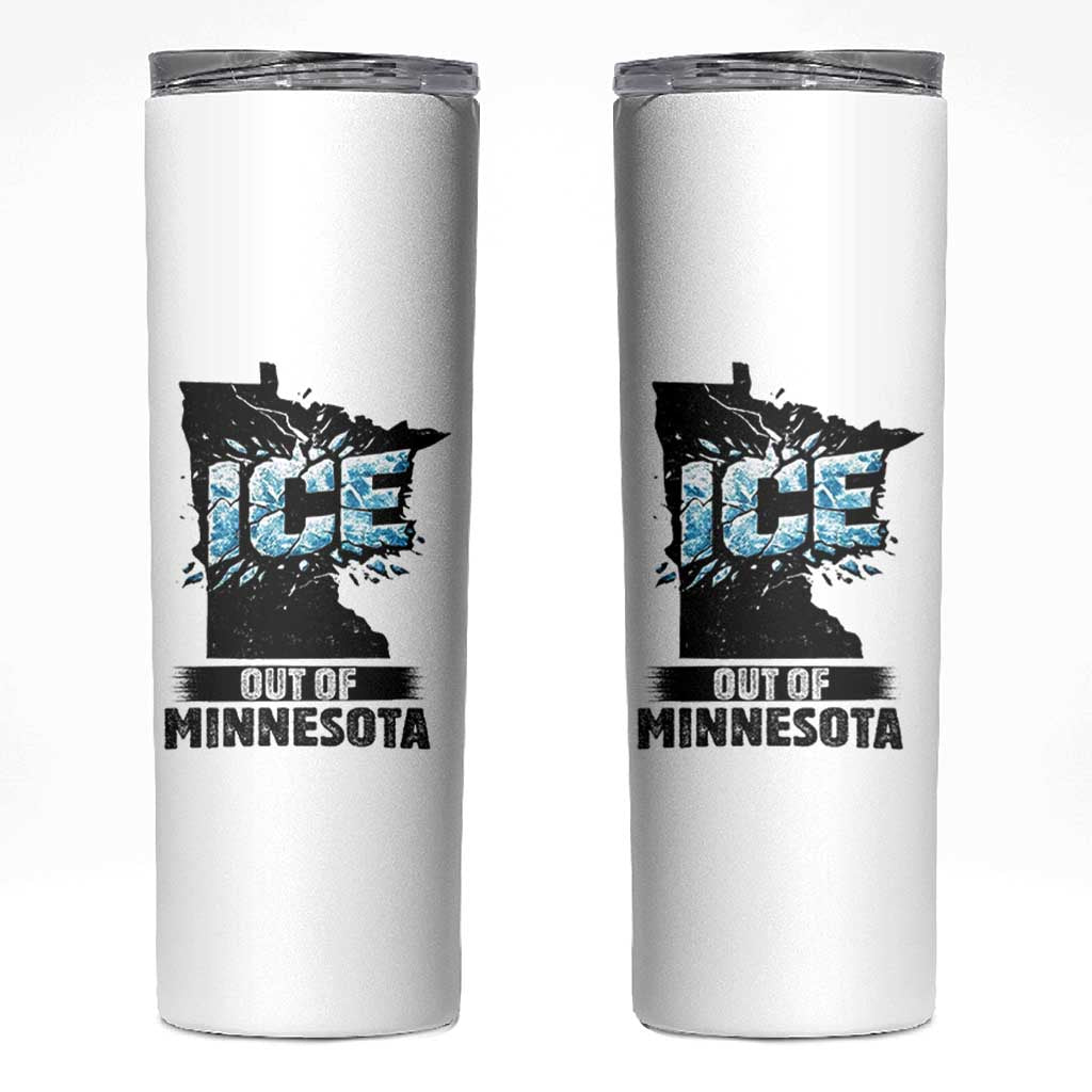 Ice Out of Minnesota Skinny Tumbler MN State Map Abolish Ice Protest