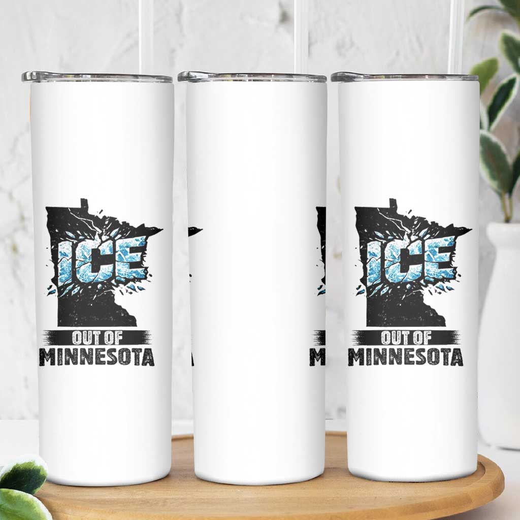 Ice Out of Minnesota Skinny Tumbler MN State Map Abolish Ice Protest