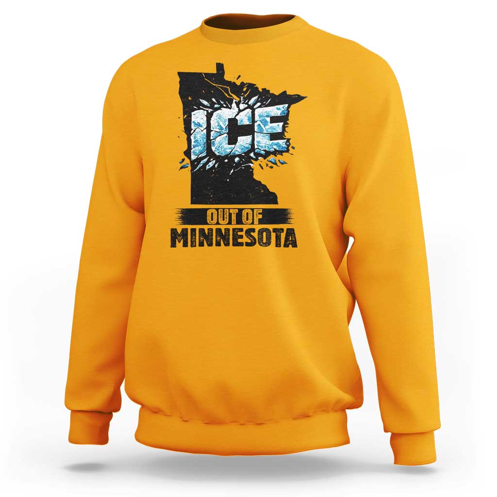 Ice Out of Minnesota Sweatshirt MN State Map Abolish Ice Protest