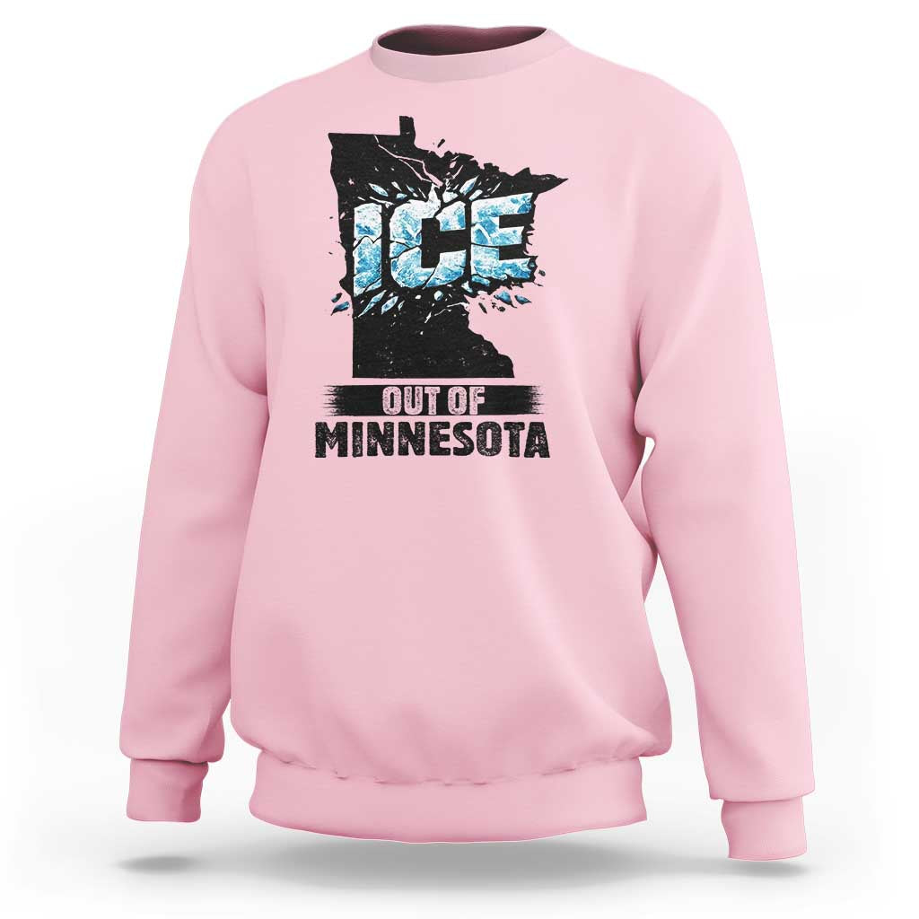 Ice Out of Minnesota Sweatshirt MN State Map Abolish Ice Protest