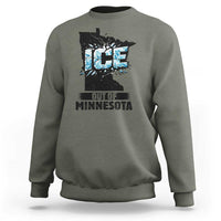 Ice Out of Minnesota Sweatshirt MN State Map Abolish Ice Protest