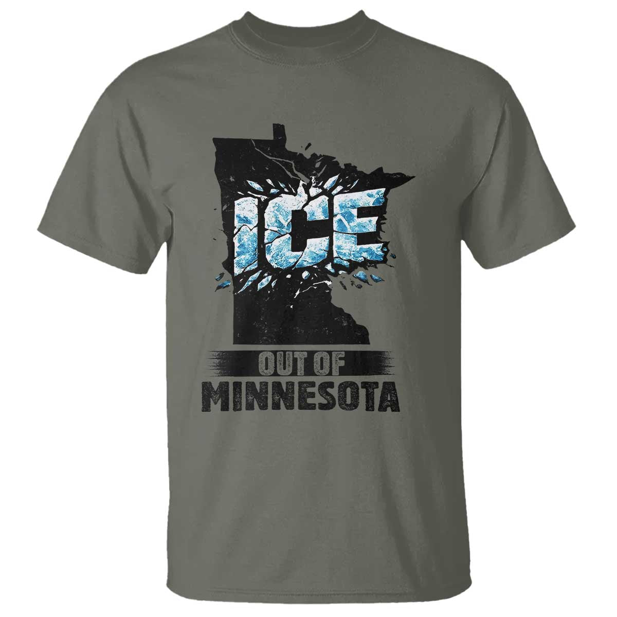 Ice Out of Minnesota T Shirt MN State Map Abolish Ice Protest