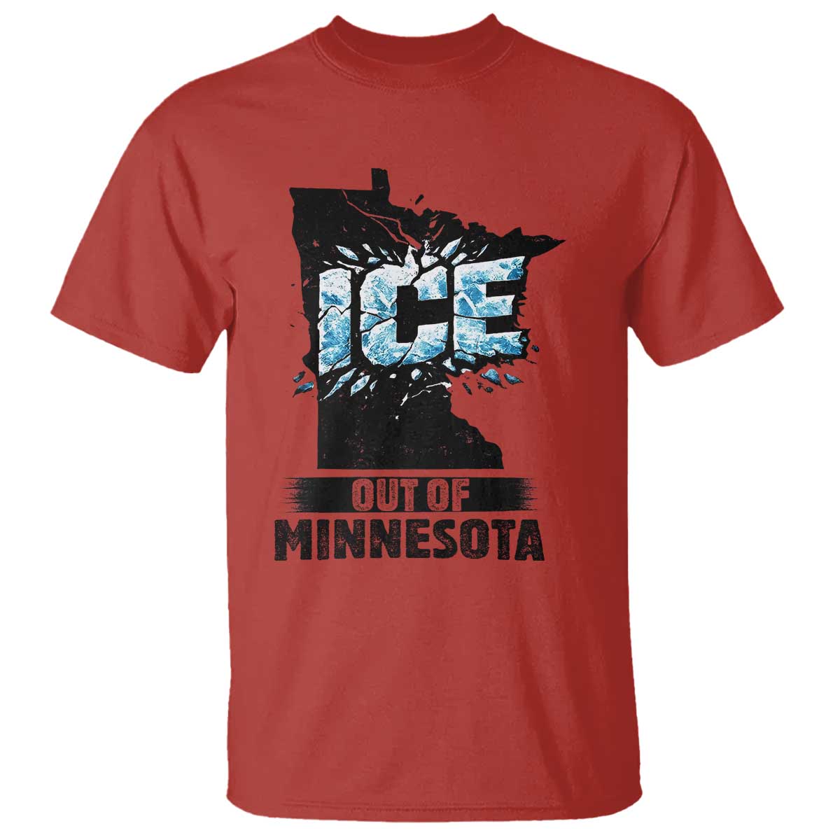 Ice Out of Minnesota T Shirt MN State Map Abolish Ice Protest