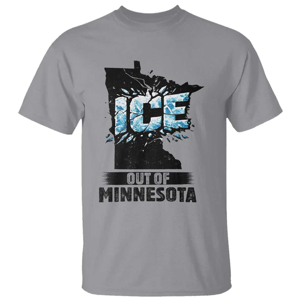 Ice Out of Minnesota T Shirt MN State Map Abolish Ice Protest