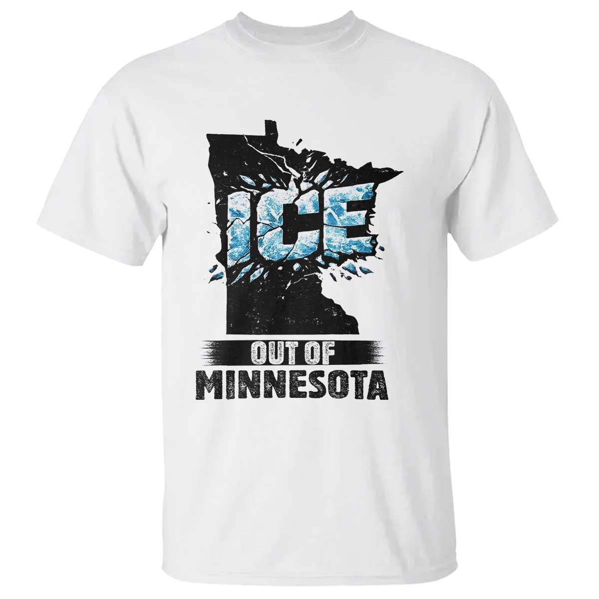 Ice Out of Minnesota T Shirt MN State Map Abolish Ice Protest