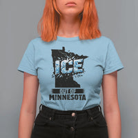Ice Out of Minnesota T Shirt For Women MN State Map Abolish Ice Protest