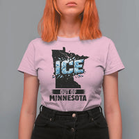 Ice Out of Minnesota T Shirt For Women MN State Map Abolish Ice Protest