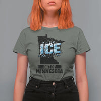 Ice Out of Minnesota T Shirt For Women MN State Map Abolish Ice Protest