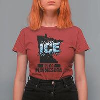 Ice Out of Minnesota T Shirt For Women MN State Map Abolish Ice Protest