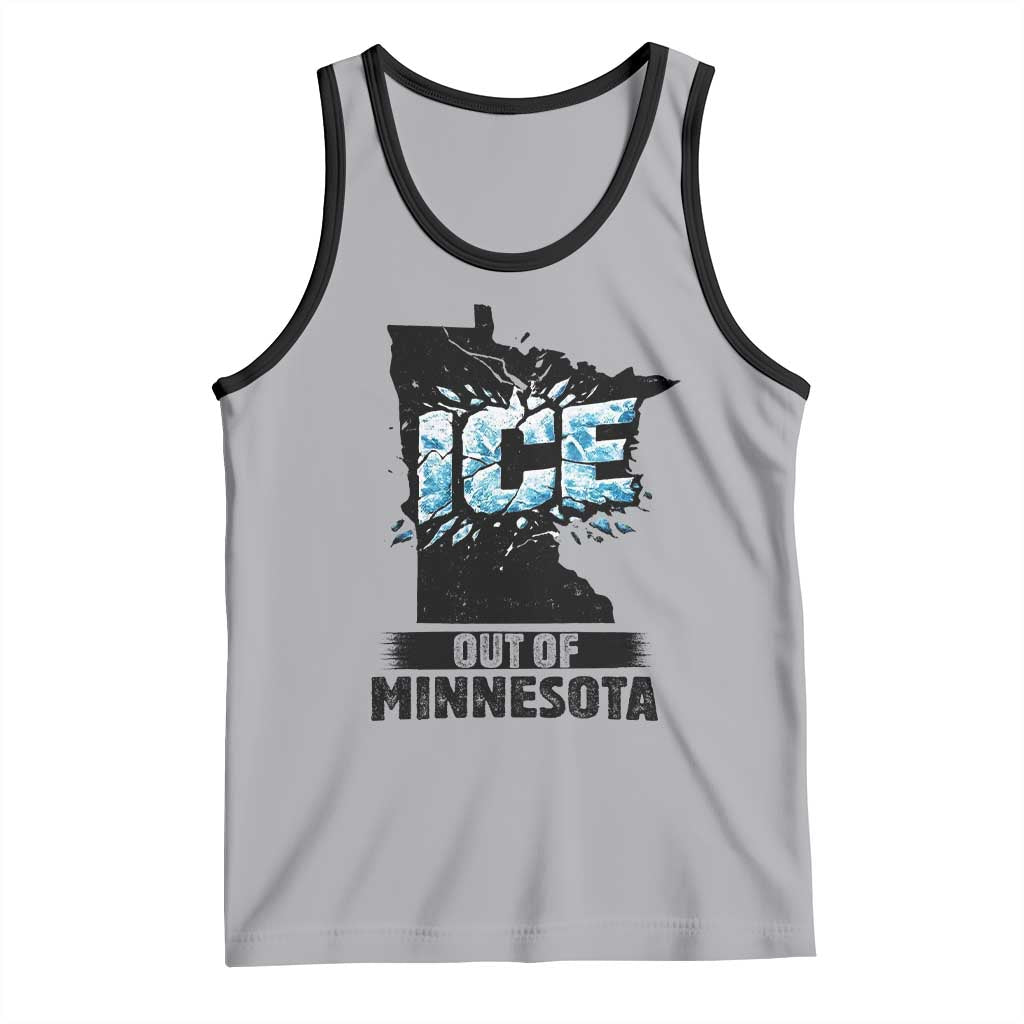 Ice Out of Minnesota Tank Top MN State Map Abolish Ice Protest