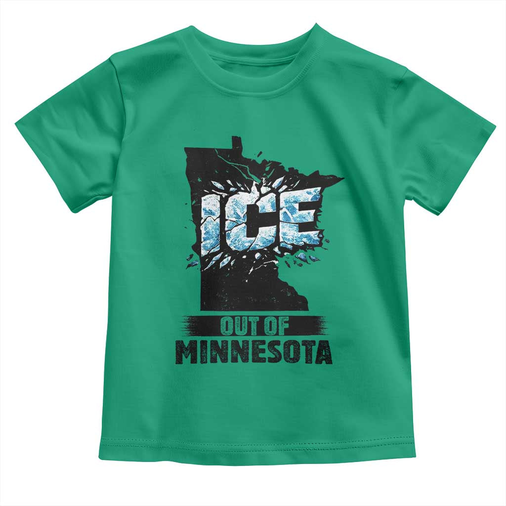 Ice Out of Minnesota Toddler T Shirt MN State Map Abolish Ice Protest
