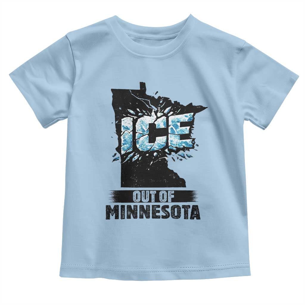 Ice Out of Minnesota Toddler T Shirt MN State Map Abolish Ice Protest