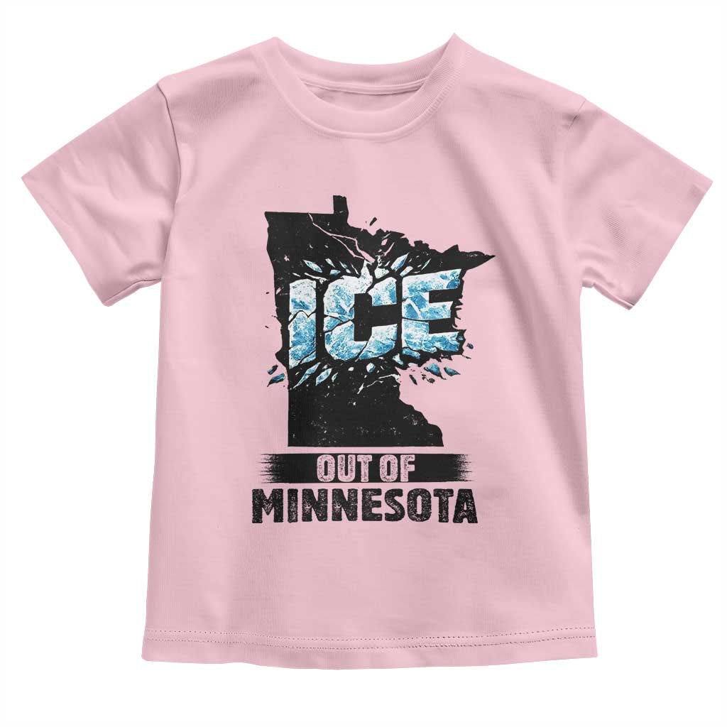 Ice Out of Minnesota Toddler T Shirt MN State Map Abolish Ice Protest