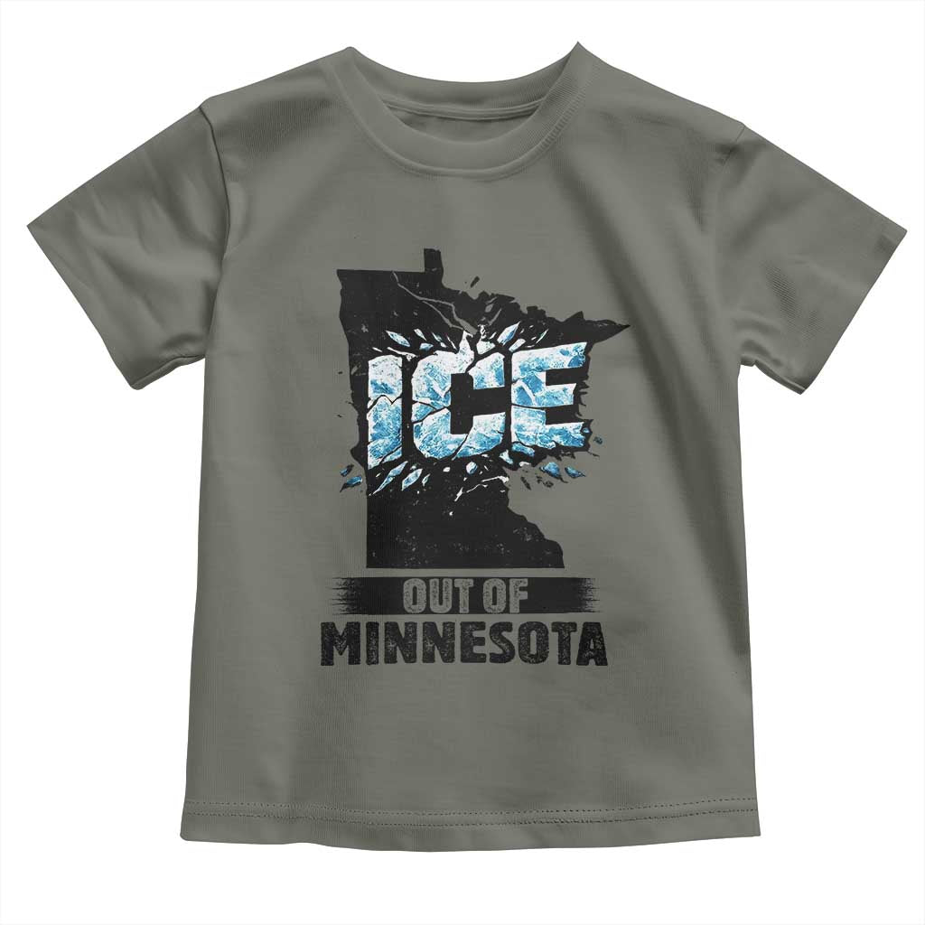 Ice Out of Minnesota Toddler T Shirt MN State Map Abolish Ice Protest