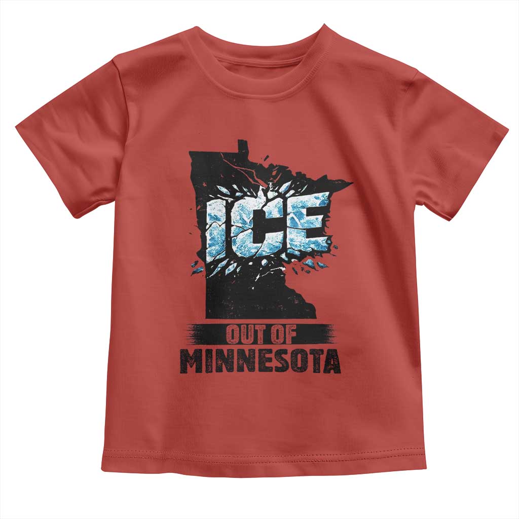 Ice Out of Minnesota Toddler T Shirt MN State Map Abolish Ice Protest