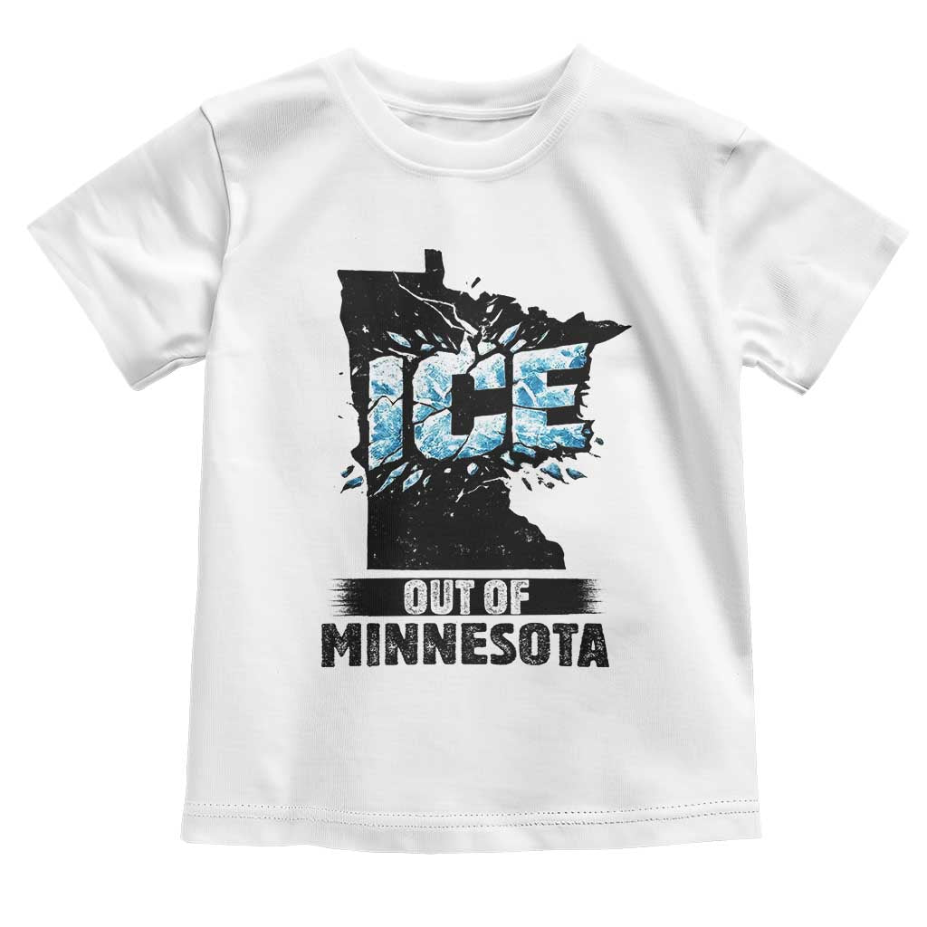Ice Out of Minnesota Toddler T Shirt MN State Map Abolish Ice Protest