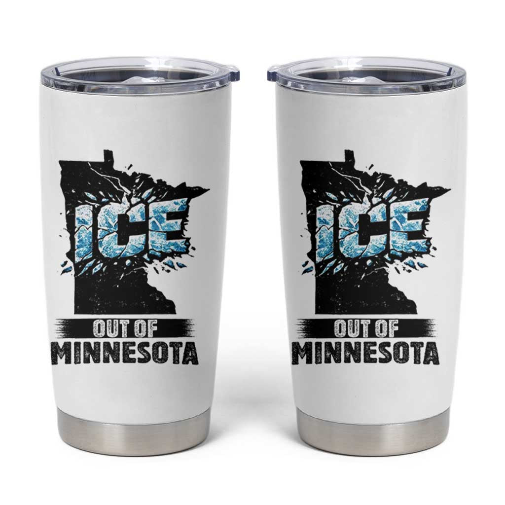 Ice Out of Minnesota Tumbler Cup MN State Map Abolish Ice Protest