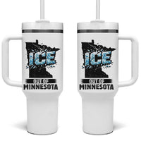 Ice Out of Minnesota Tumbler With Handle MN State Map Abolish Ice Protest