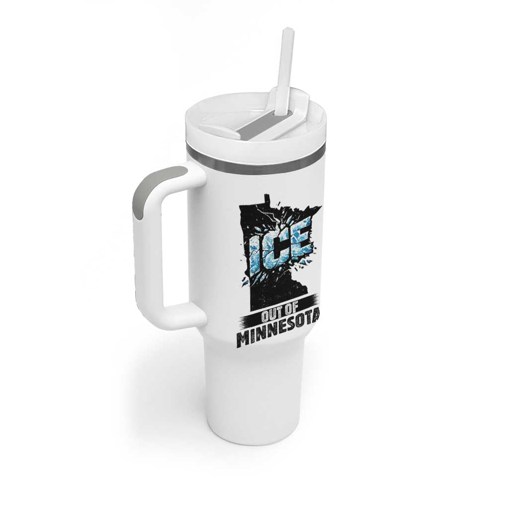 Ice Out of Minnesota Tumbler With Handle MN State Map Abolish Ice Protest