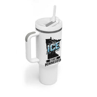Ice Out of Minnesota Tumbler With Handle MN State Map Abolish Ice Protest