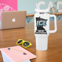 Ice Out of Minnesota Tumbler With Handle MN State Map Abolish Ice Protest