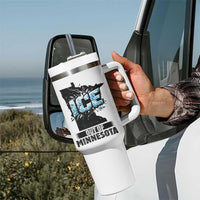 Ice Out of Minnesota Tumbler With Handle MN State Map Abolish Ice Protest