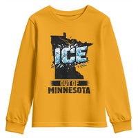 Ice Out of Minnesota Youth Sweatshirt MN State Map Abolish Ice Protest