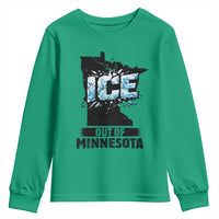 Ice Out of Minnesota Youth Sweatshirt MN State Map Abolish Ice Protest