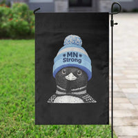 MN Strong Winter Loon with Blue Beanie Garden Flag Stand with Minnesota Justice Protest