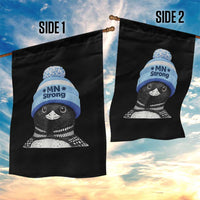 MN Strong Winter Loon with Blue Beanie Garden Flag Stand with Minnesota Justice Protest