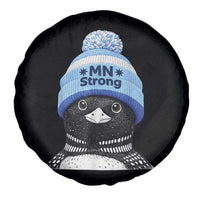 MN Strong Winter Loon with Blue Beanie Spare Tire Cover Stand with Minnesota Justice Protest