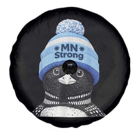 MN Strong Winter Loon with Blue Beanie Spare Tire Cover Stand with Minnesota Justice Protest