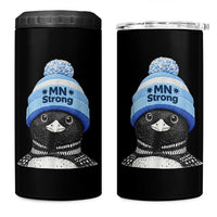 MN Strong Winter Loon with Blue Beanie 4 in 1 Can Cooler Tumbler Stand with Minnesota Justice Protest
